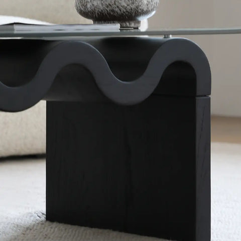 Hiroshi Square Glass Coffee Table Glass Top