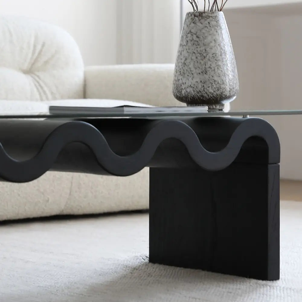 Hiroshi Square Glass Coffee Table Glass Top