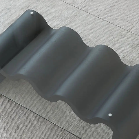 Hiroshi Square Glass Coffee Table Glass Top