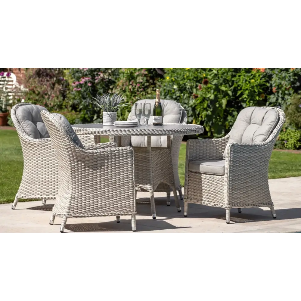 Holton 4 Round Table Set - outdoor table and chairs