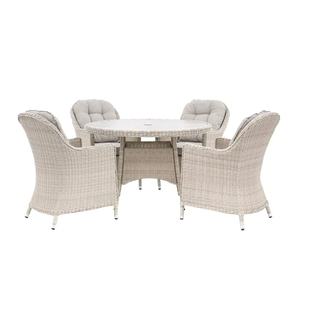 Holton 4 Round Table Set - outdoor table and chairs
