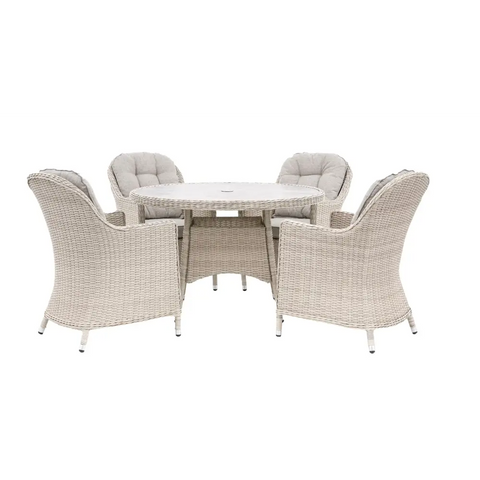 Holton 4 Round Table Set - outdoor table and chairs