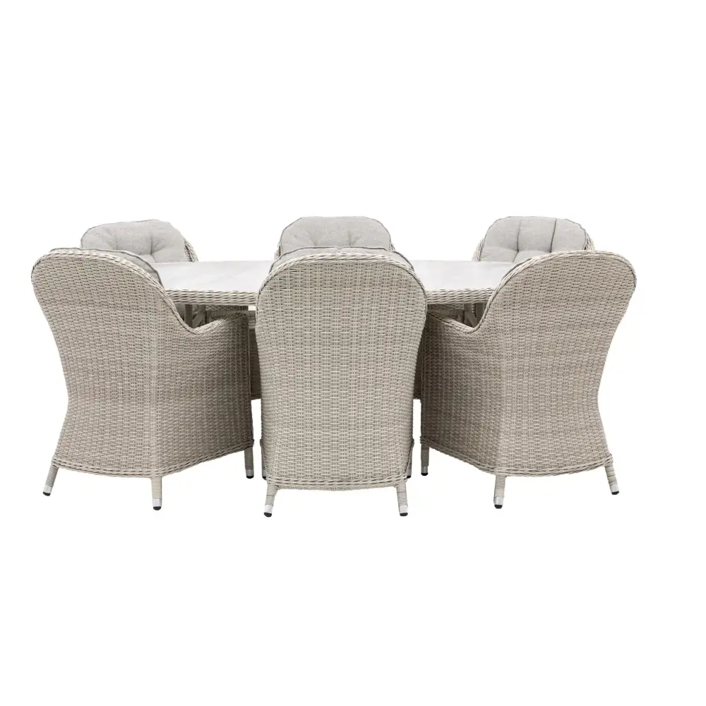 Holton 6 Seater Oval Table Set - outdoor table and chairs