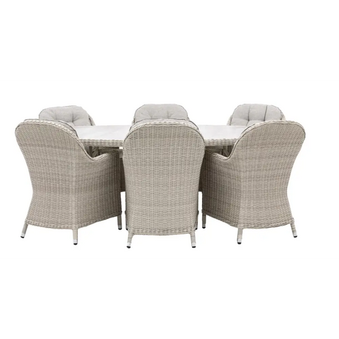 Holton 6 Seater Oval Table Set - outdoor table and chairs