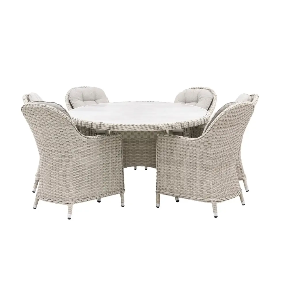 Holton 6 Seater Oval Table Set - outdoor table and chairs