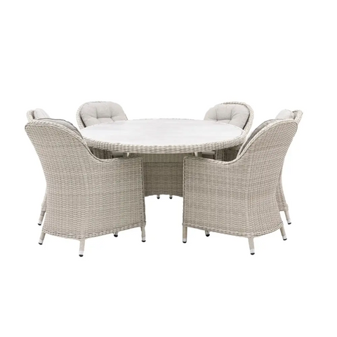 Holton 6 Seater Oval Table Set - outdoor table and chairs