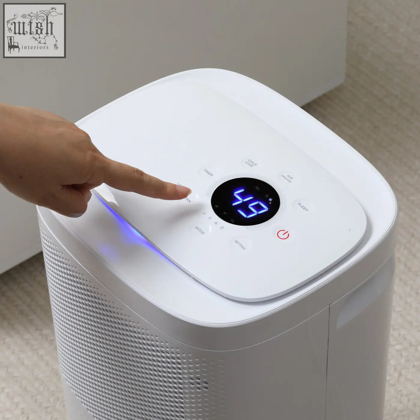 White homcom 10l day portable quiet dehumidifier with digital display and 2200ml water tank for home use