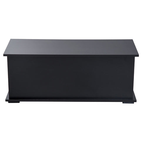 HOMCOM 113L Storage Chest, Storage Box with Flip-Top Lid and 2 Safety Hinges, Storage Trunk for Living Room, Entryway, 100 x 40 x 40 cm, Black