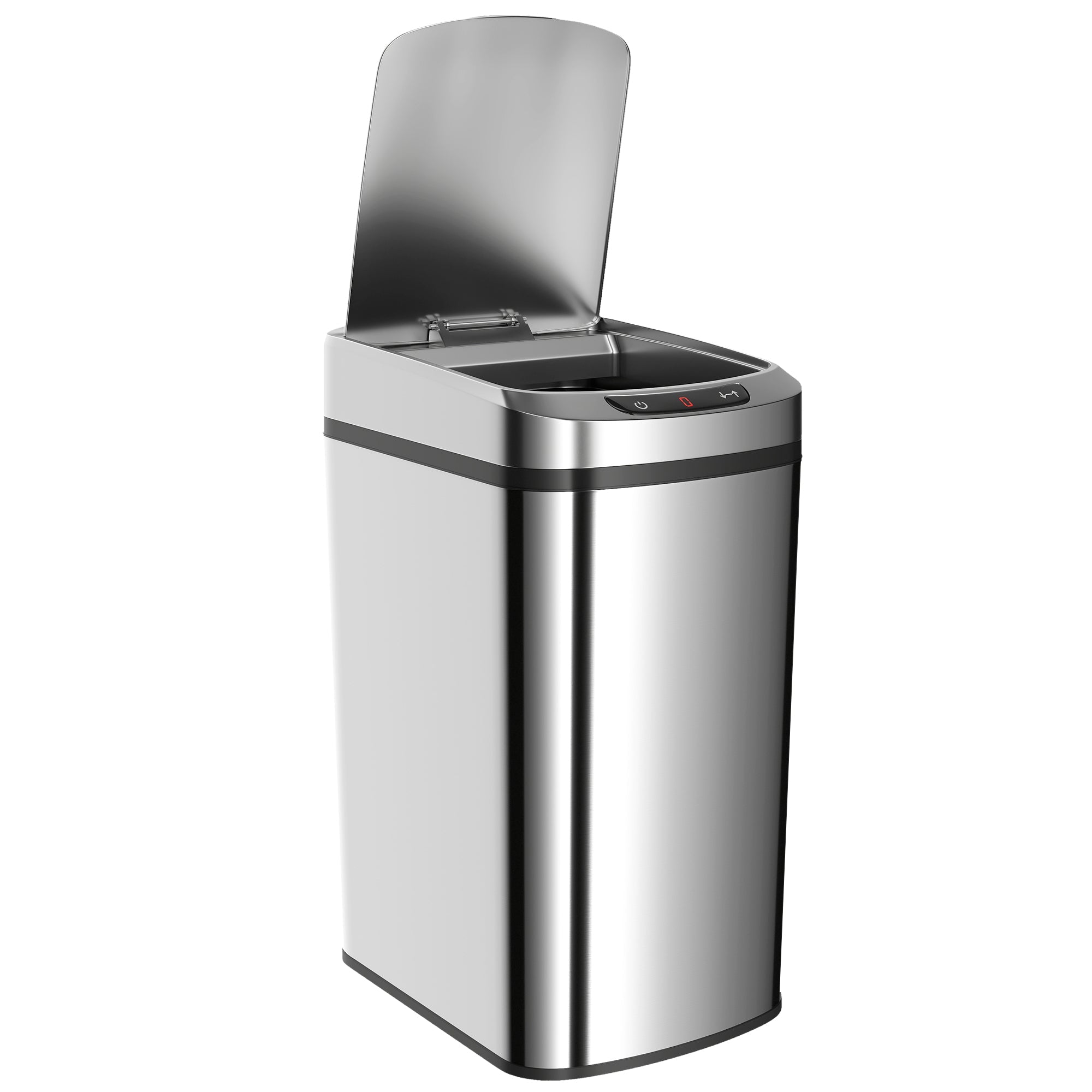 Silver stainless steel homcom 12l sensor bin with automatic infrared sensing lid and fingerprint resistant finish