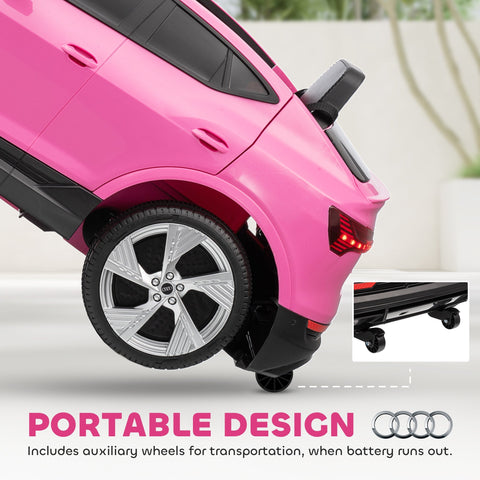 Pink HOMCOM 12v kids electric ride on suv with remote control silver alloy wheels and black trim portable design