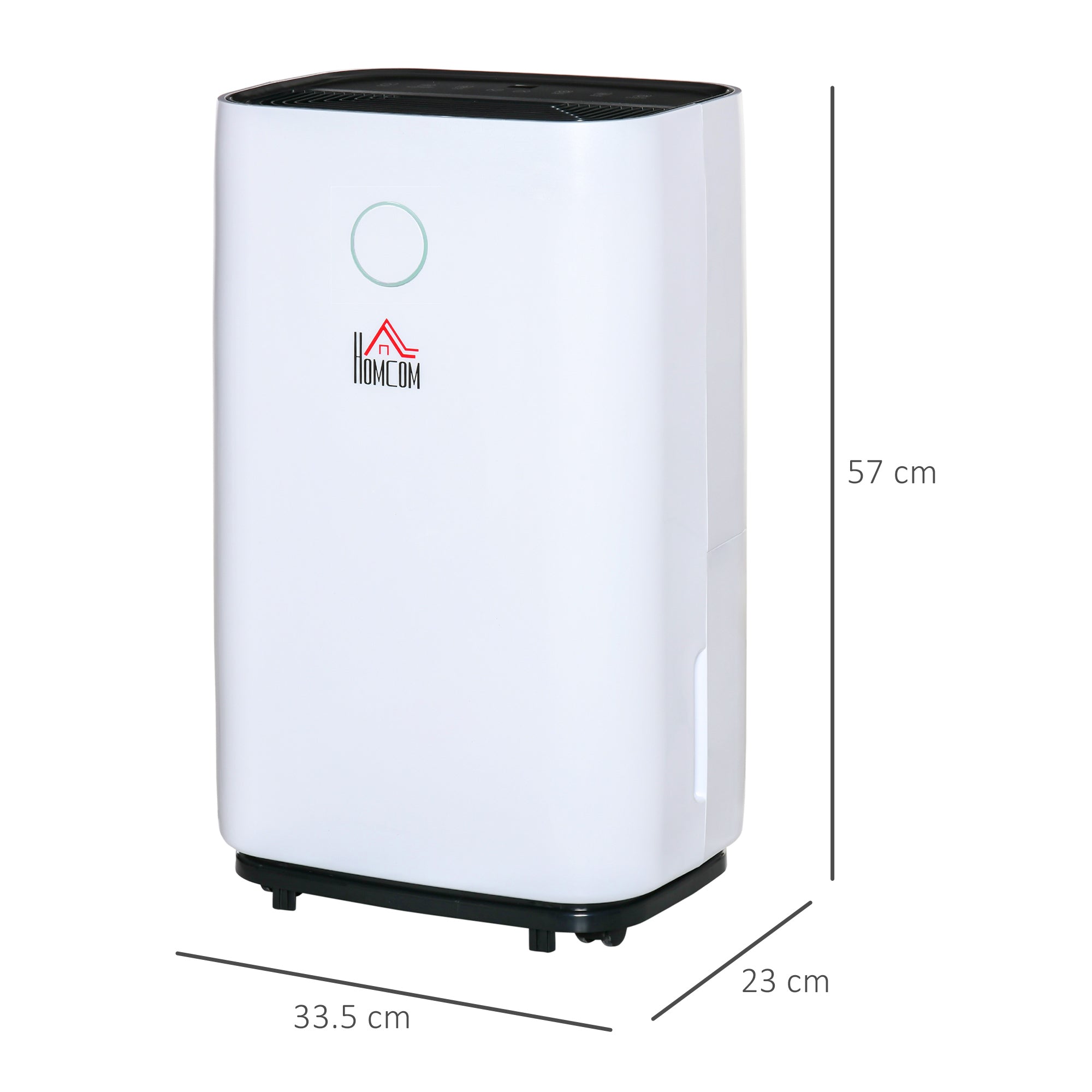 White and black homcom 16l portable dehumidifier with led screen sleep mode 38db operation for home use