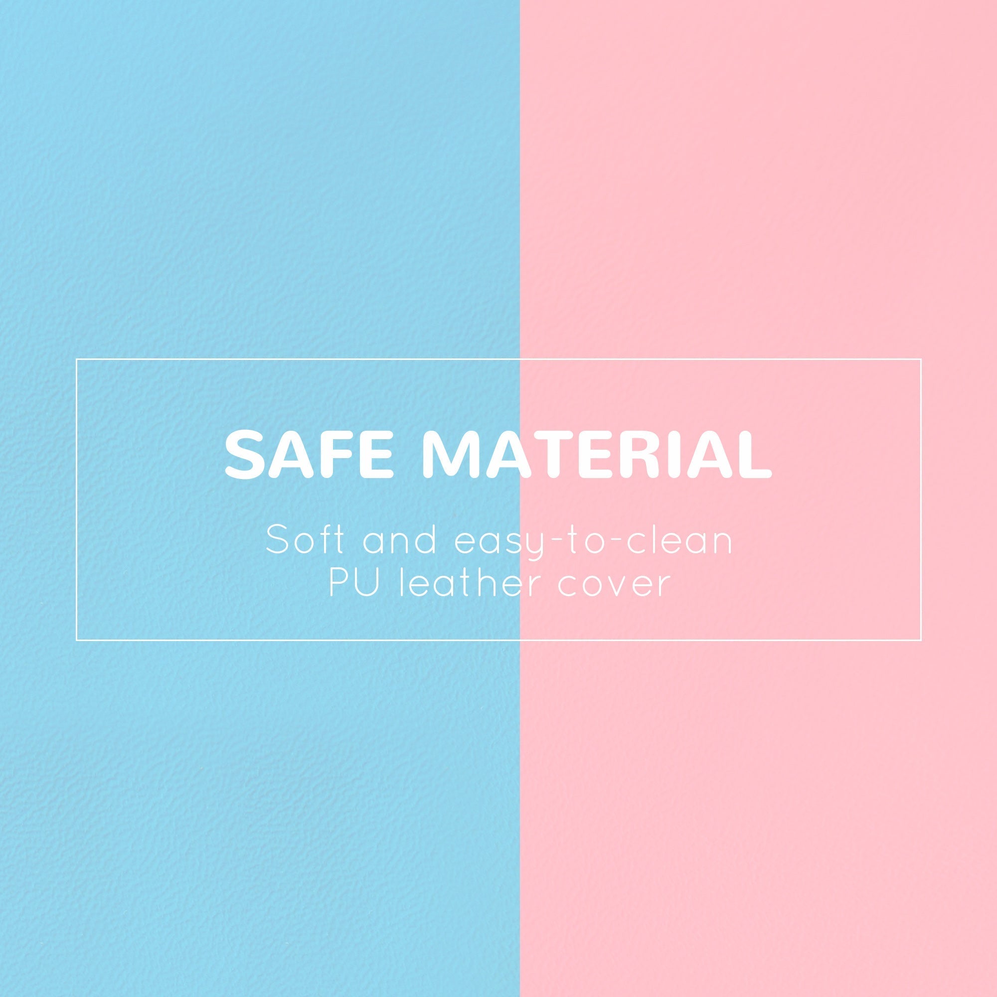 Soft pu leather cover on homcom 2-piece foam climber set in pink blue helps gross motor development