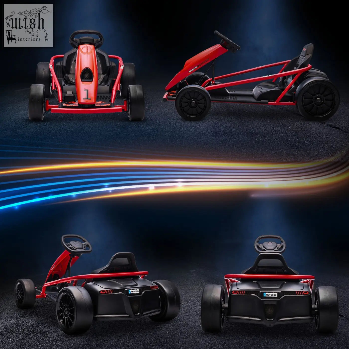 Red and black homcom 24v electric go kart with sleek modern design for kids aged 8 to 12 years old