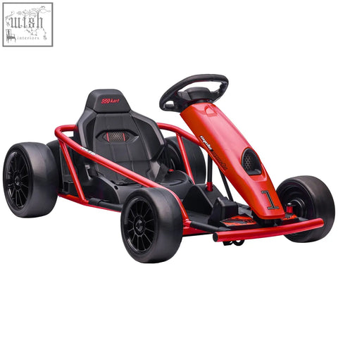 Red and black homcom 24v electric go kart with sleek sporty design for kids aged 8-12 years old ce a6 approved