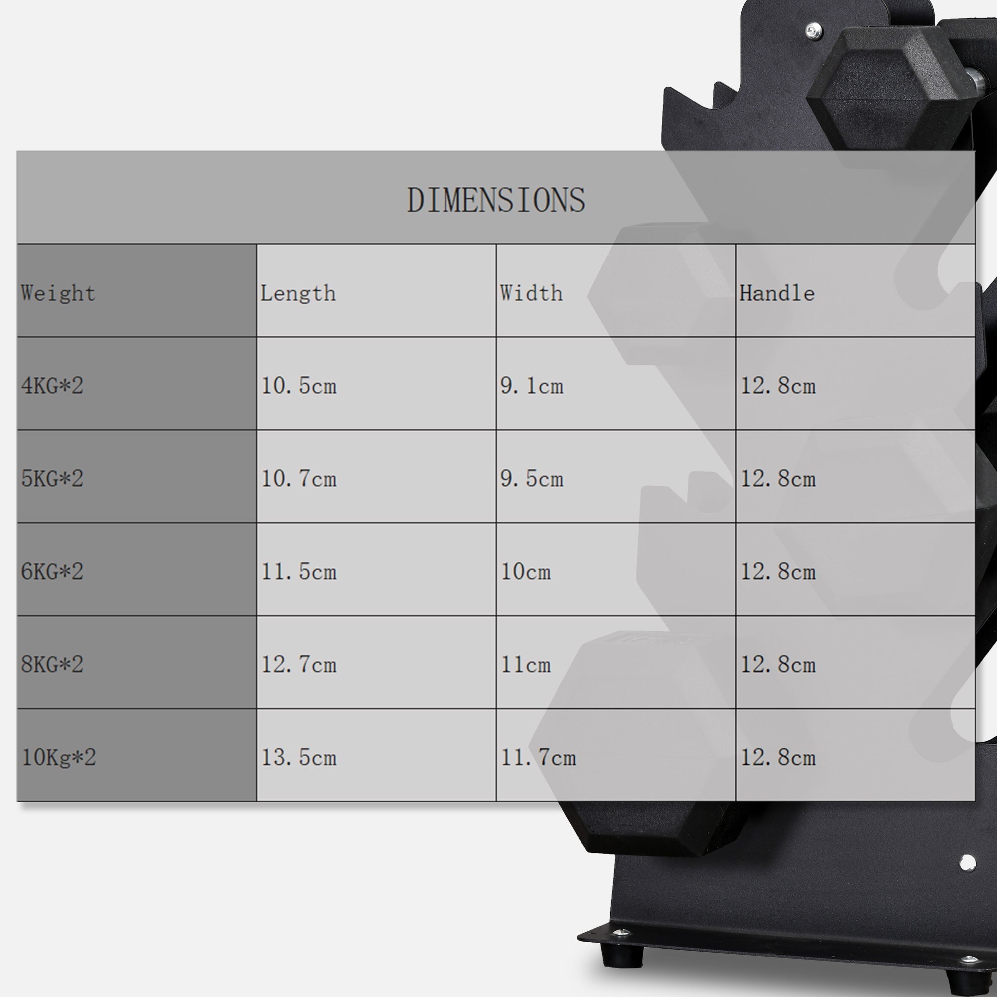 Black rubber dumbbell set with small size hex weights featuring knurl indents for home gym fitness use