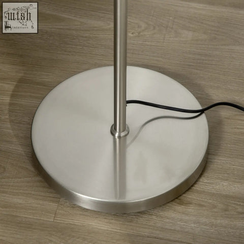 Stainless steel floor lamp base with sleek circular design silver finish for homcom 3-light tree floor lamp e27 base foot switch