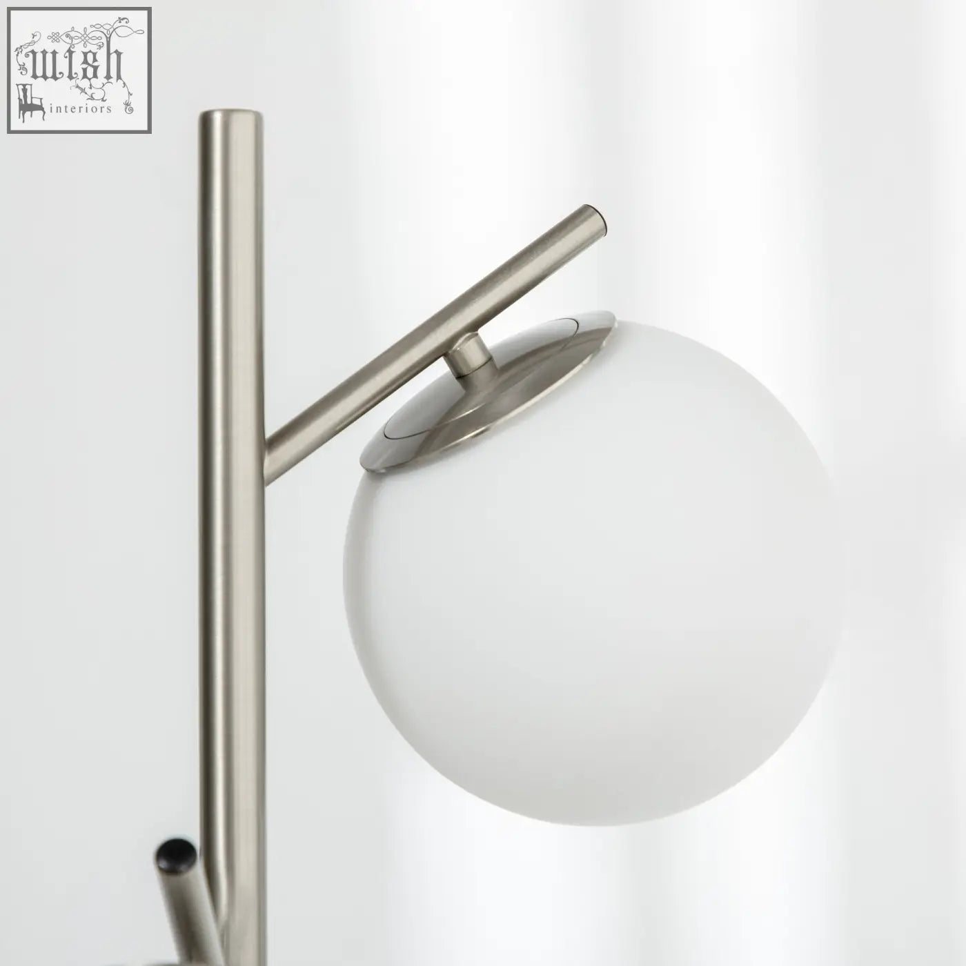 Modern homcom floor lamp with brushed nickel frame, frosted globe shade, e27 base, steel foot switch for living room
