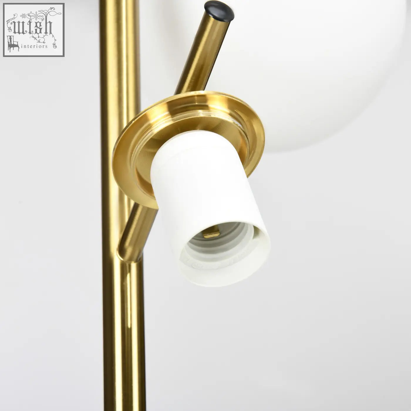 Gold tone homcom 3-light tree floor lamp base with e27 socket and white ceramic fixture featuring foot switch