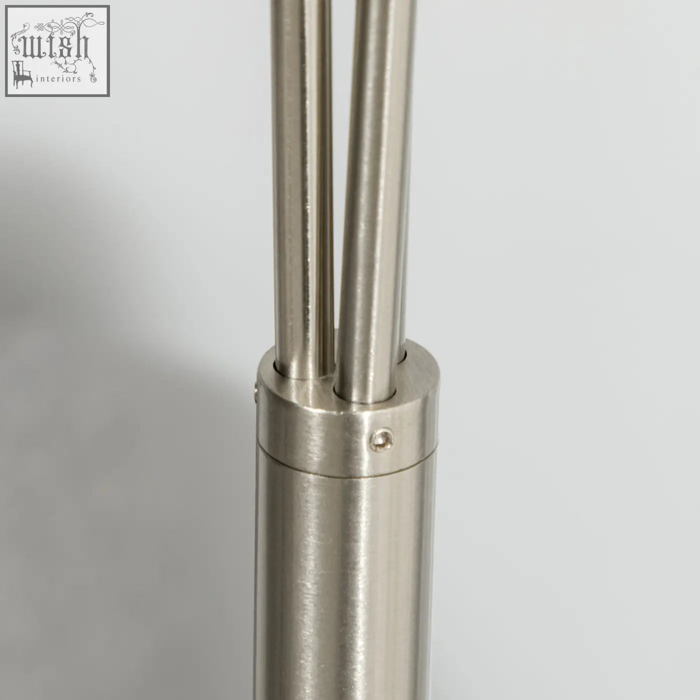 Stainless steel tripod lamp base with cylindrical joint for homcom 3-light upright floor lamp with uplighter design and e14 base