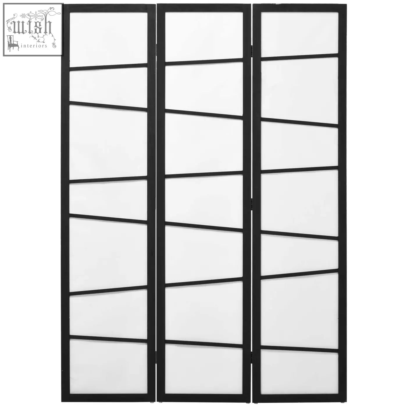 Black-framed homcom 3 panel room divider with frosted rice paper fabric and strong structure for bedroom privacy