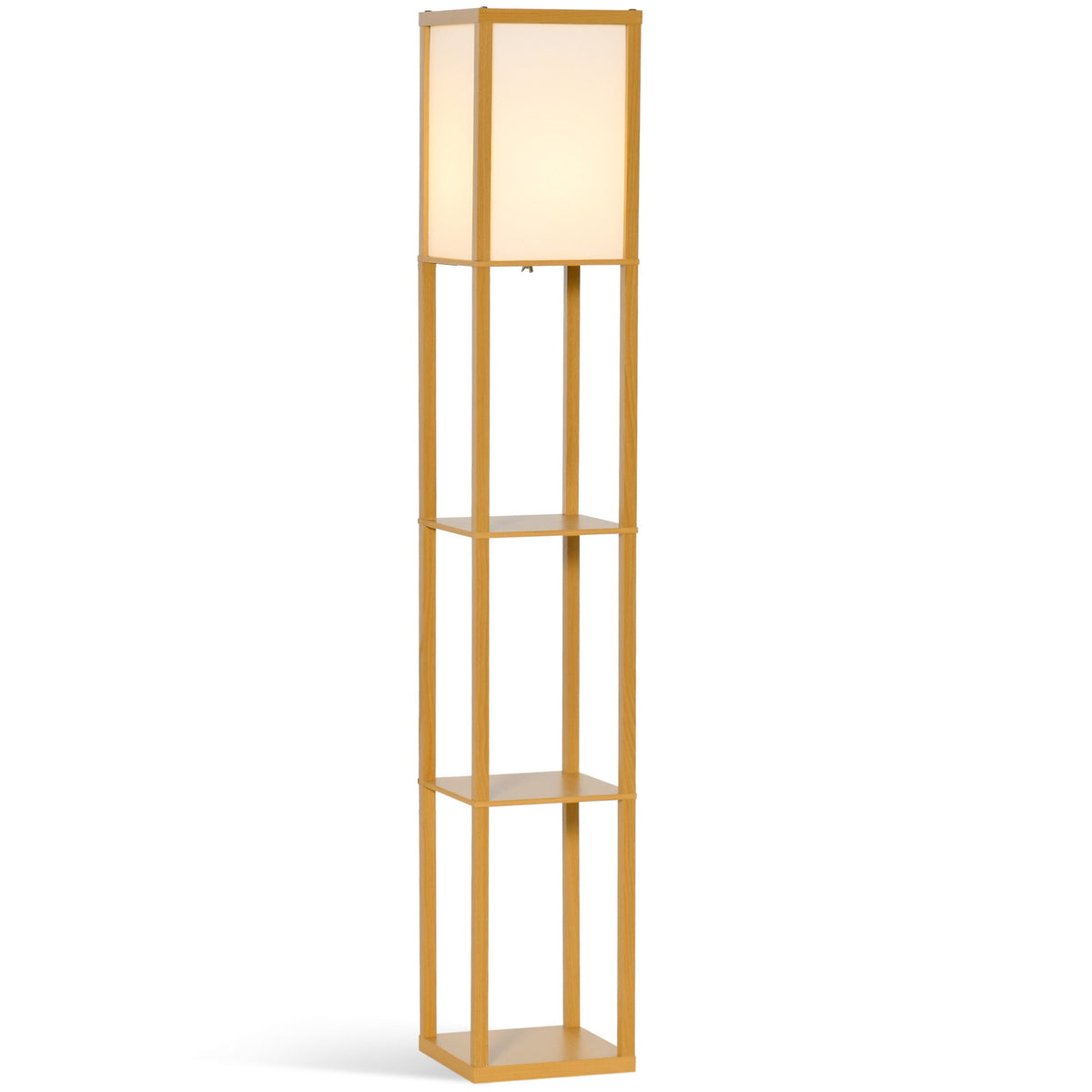 Gold finished homcom 3-tier floor lamp with rectangular acrylic shade and shelves perfect for living room use