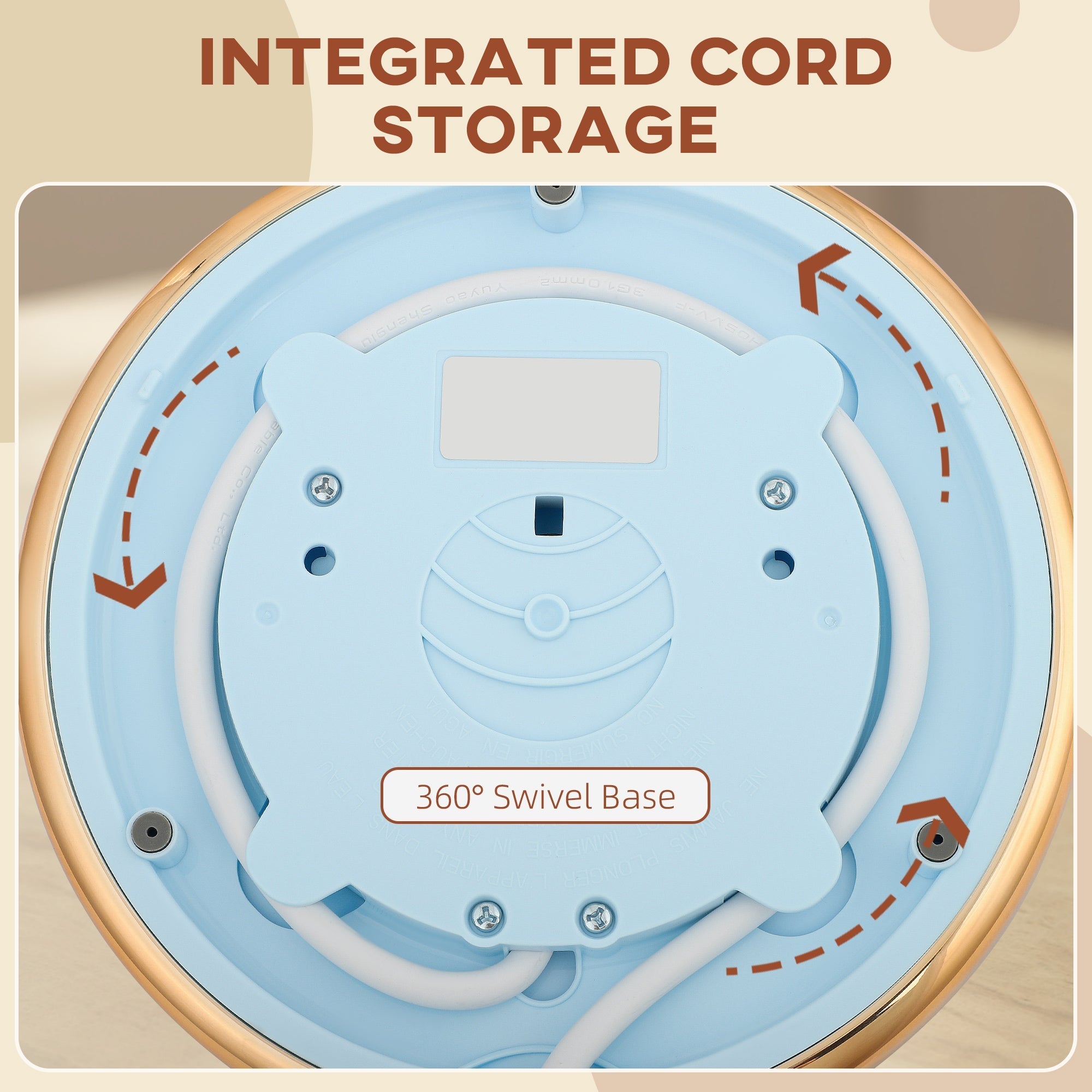 Light blue homcom 3kw rapid boil honeycomb kettle base with 360° swivel and integrated cord storage for neat use