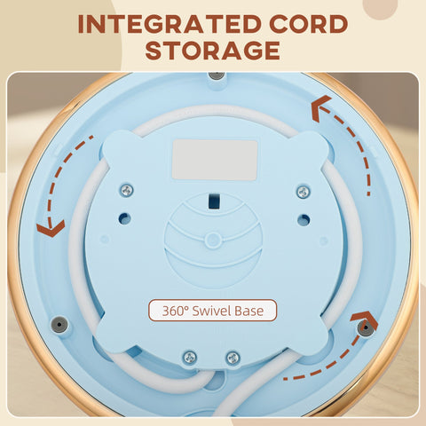 Light blue homcom 3kw rapid boil honeycomb kettle base with 360° swivel and integrated cord storage for neat use