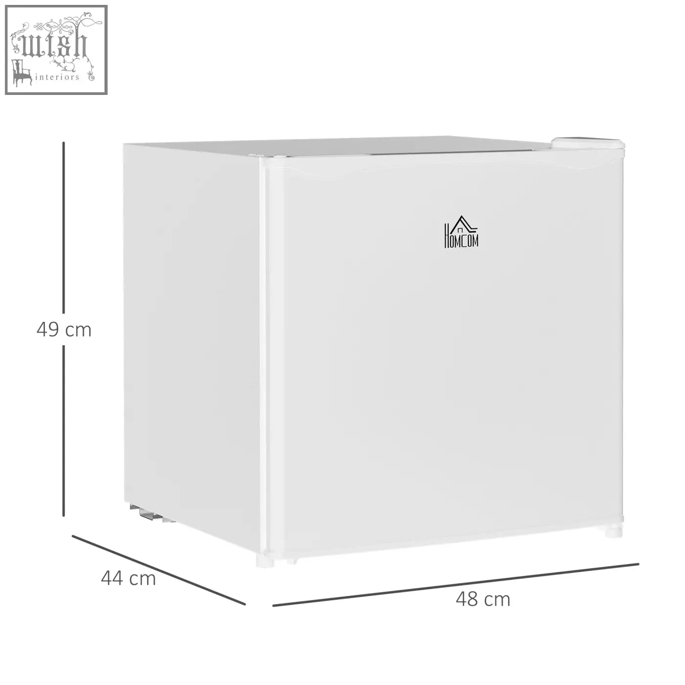 Cream homcom tabletop mini fridge with 46l capacity reversible door and adjustable temperature for home office use