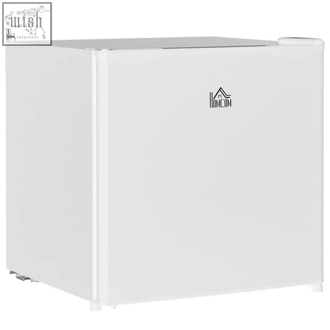 White homcom 46l capacity mini fridge with reversible door adjustable temperature and sleek cream finish for home use