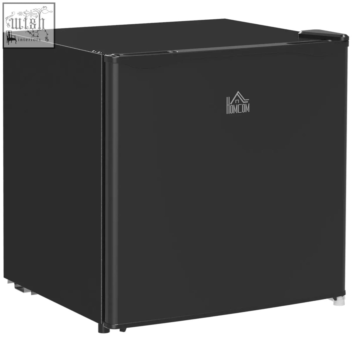 Black matte homcom 46l capacity mini fridge with reversible door and adjustable temperature for home office or bedroom