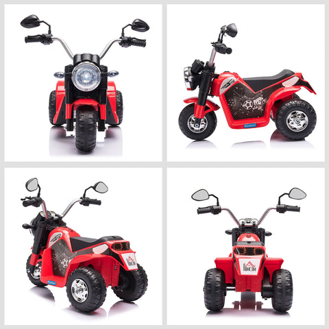 Red and black HOMCOM kids electric motorbike with forward reverse and large seat to sit comfortably for toddlers