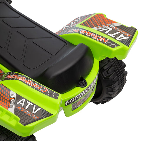 Vibrant lime green and black HOMCOM 6V kids electric quad bike with large seat and smooth ride for toddlers 18-36 months