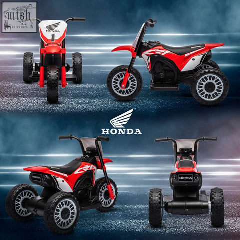 Red and white HOMCOM 6V kids electric ride-on motorcycle with start-up sounds and rugged tires for toddlers