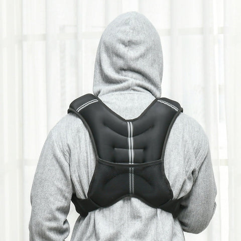 Black neoprene back support vest with reflective stripes and mesh panels from homcom 8kg running weight vest