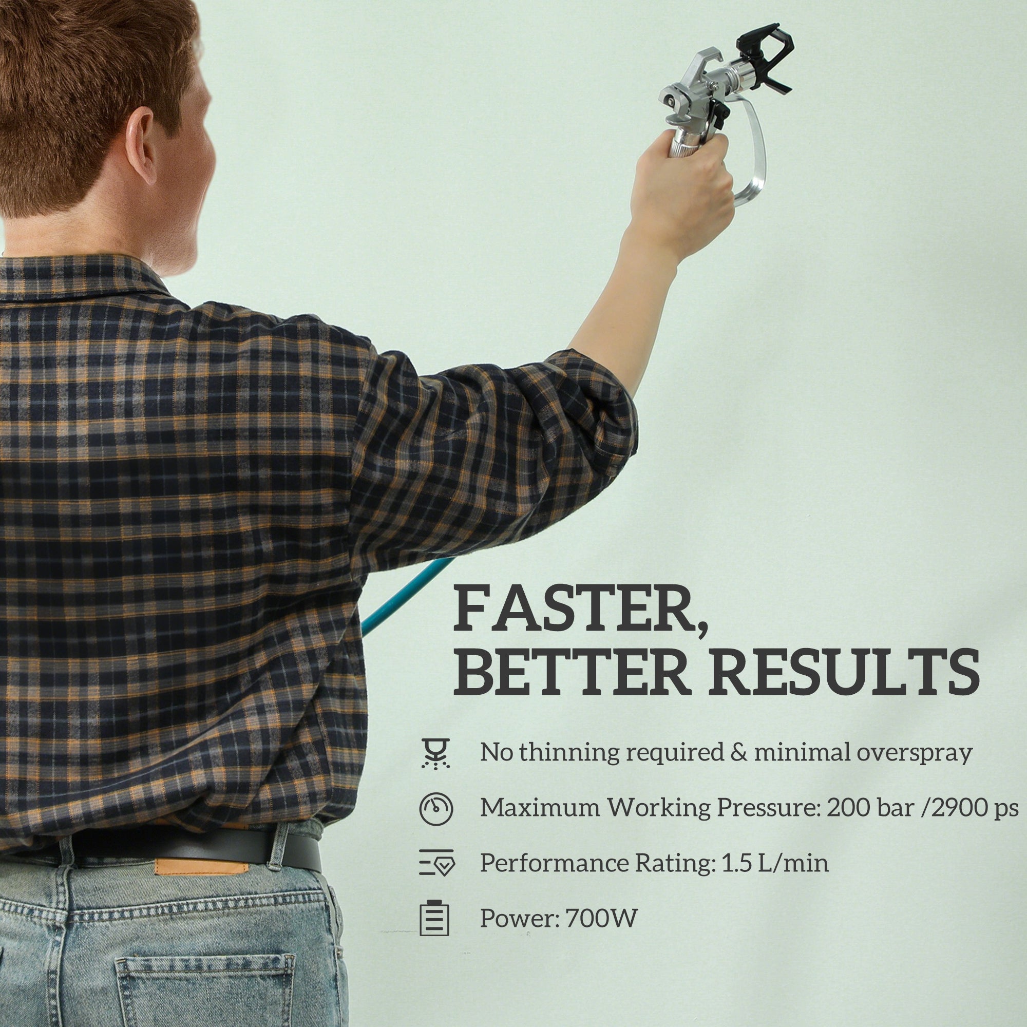 Silver and black homcom airless paint sprayer with ergonomic grip for indoor and outdoor DIY painting projects