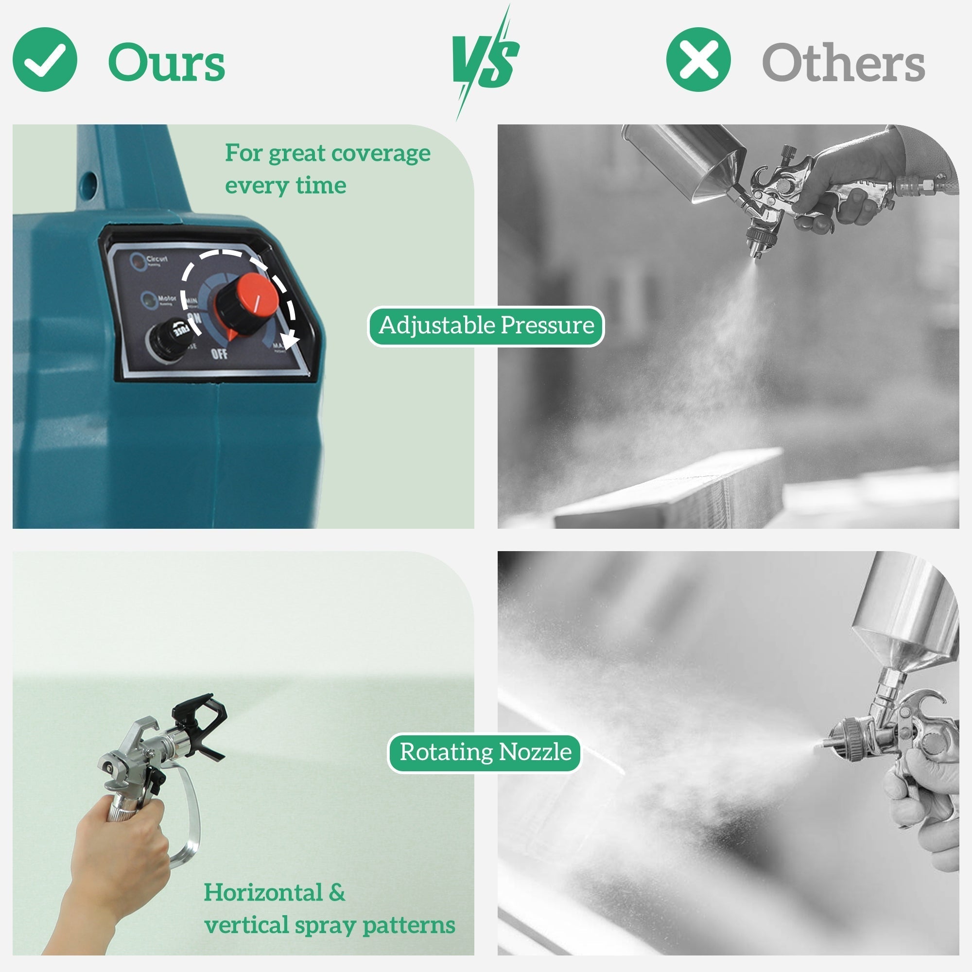 Teal homcom airless paint sprayer with adjustable pressure and rotating nozzle for precise indoor and outdoor painting projects