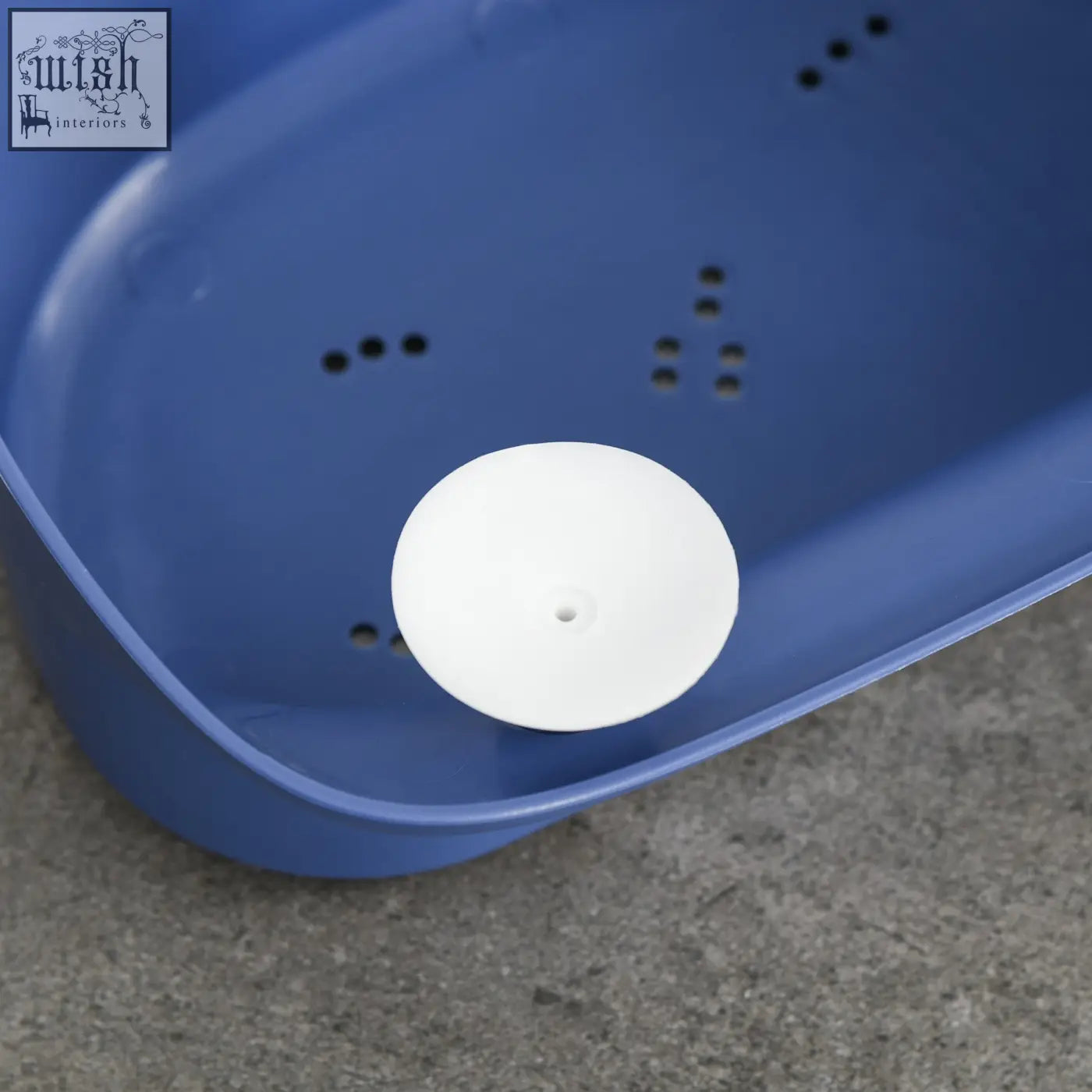 White plastic drain stopper in a blue basin for homcom baby bathtub yellow collapsible portable seat for newborns toddlers