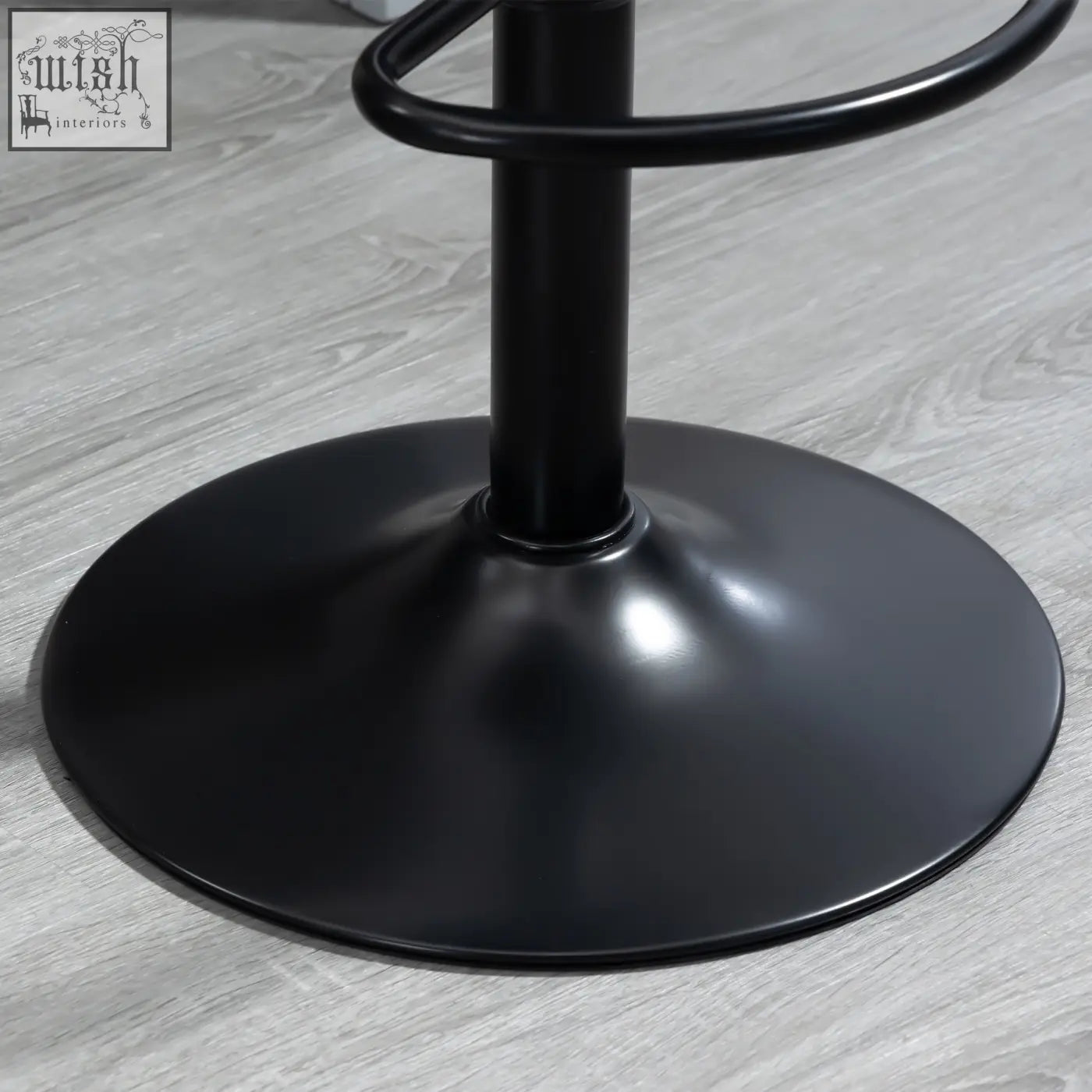 Black matte metal base with circular footrest for homcom height adjustable swivel bar stools with gas lift and skin friendly pu leather