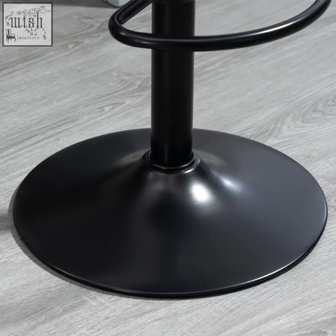 Black matte metal base with circular footrest for homcom height adjustable swivel bar stools with gas lift and skin friendly pu leather