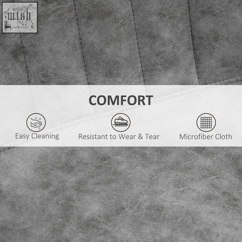 Gray microfiber cloth with leather like texture and stitching for cleaning homcom bar stools and kitchen island stools