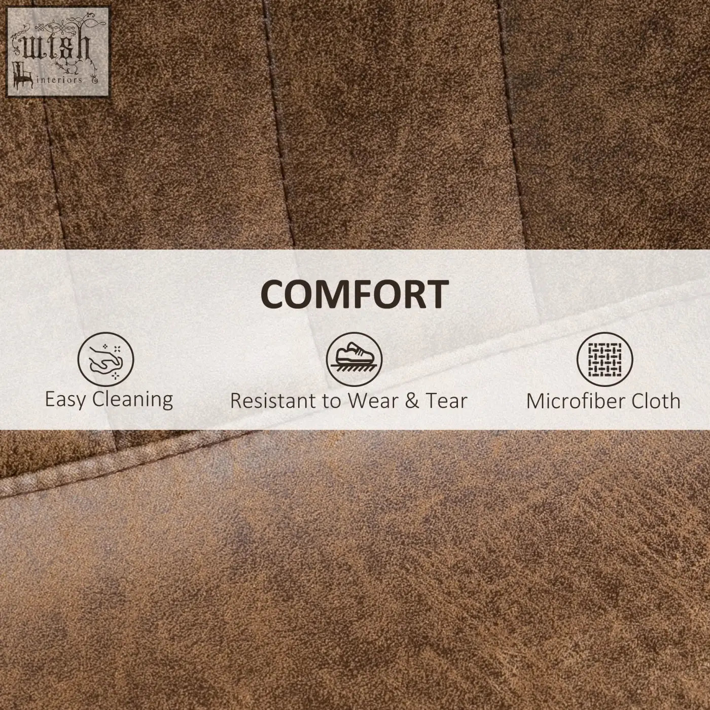 Brown microfiber cloth with soft textured surface for cleaning homcom bar stools with adjustable steel footrest