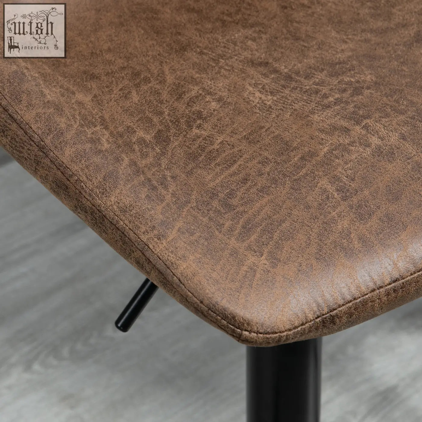 Brown HOMCOM bar stools set of 2 with brown faux leather swivel seats, black metal legs, and adjustable footrest for kitchen island