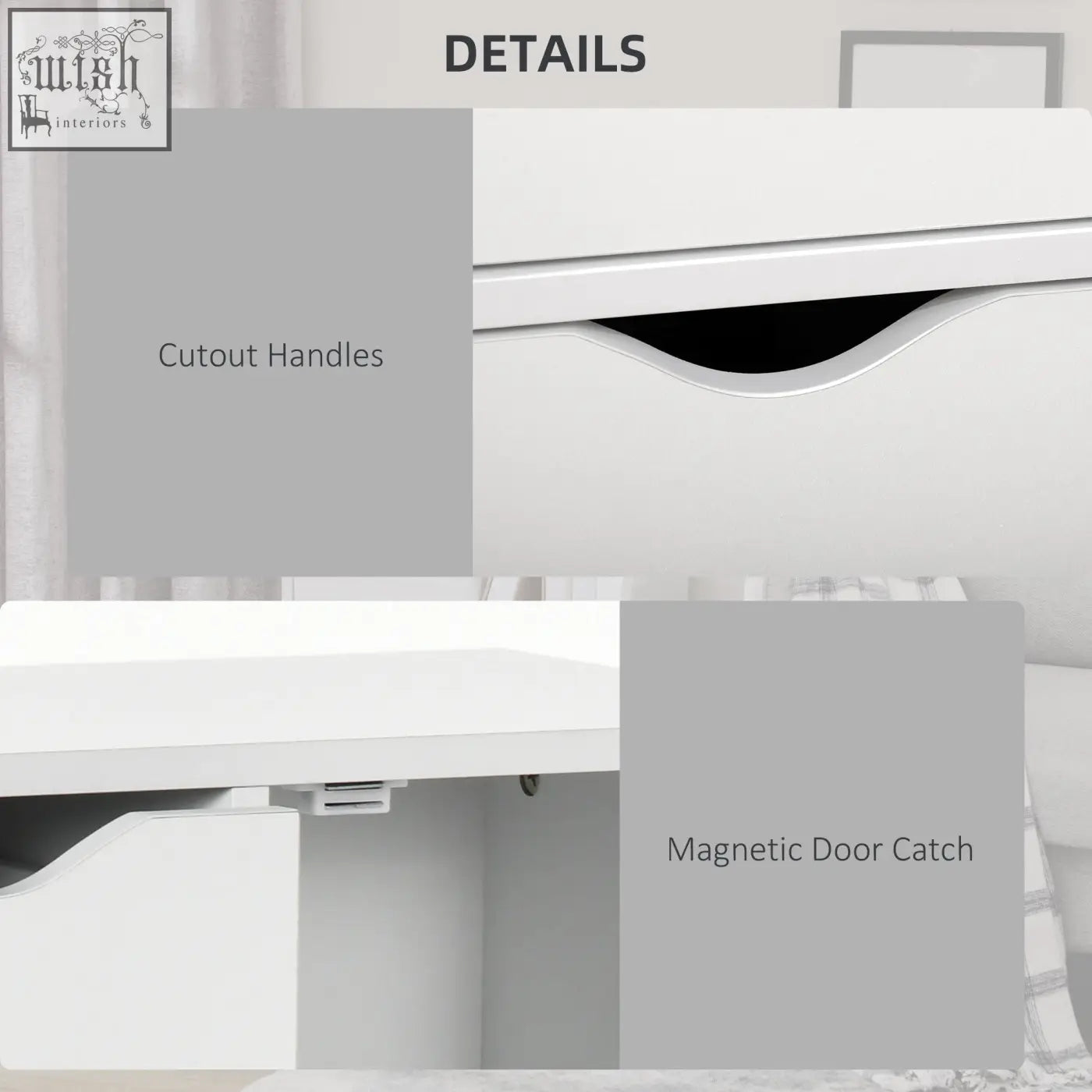 White homcom bathroom cabinet with four drawers and magnetic door catch freestanding two-tier storage unit