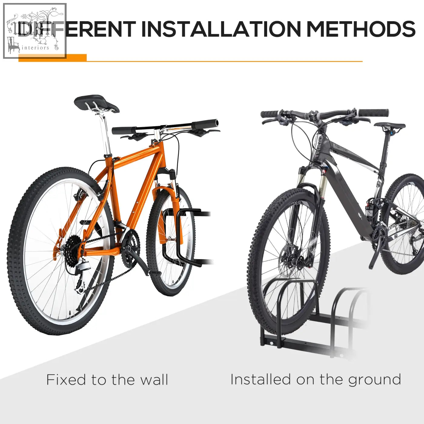 Black metal six bikes parking rack with curved arms and sturdy base for smaller spaces by homcom