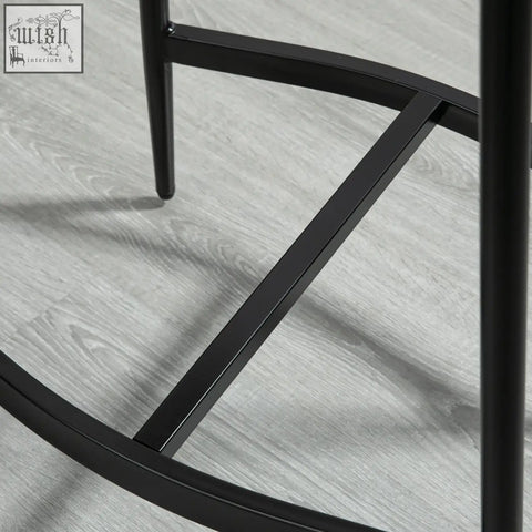 Black metal bar stool frame with sleek modern design and matte finish for homcom breakfast bar stools steel frame
