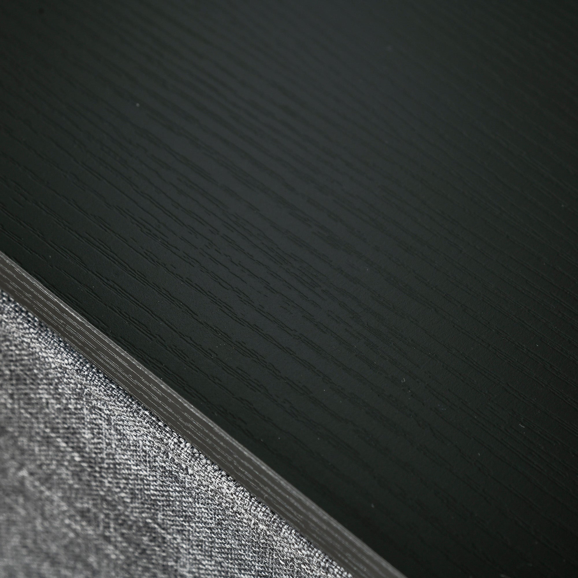 Black matte wooden surface of homcom grey chest of drawers with two large two medium and three small foldable drawers