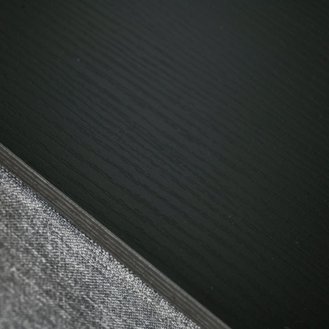 Black matte wooden surface of homcom grey chest of drawers with two large two medium and three small foldable drawers