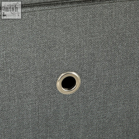 Gray textured fabric drawer with silver metal grommet on homcom clothes rail garment rack for bedroom storage