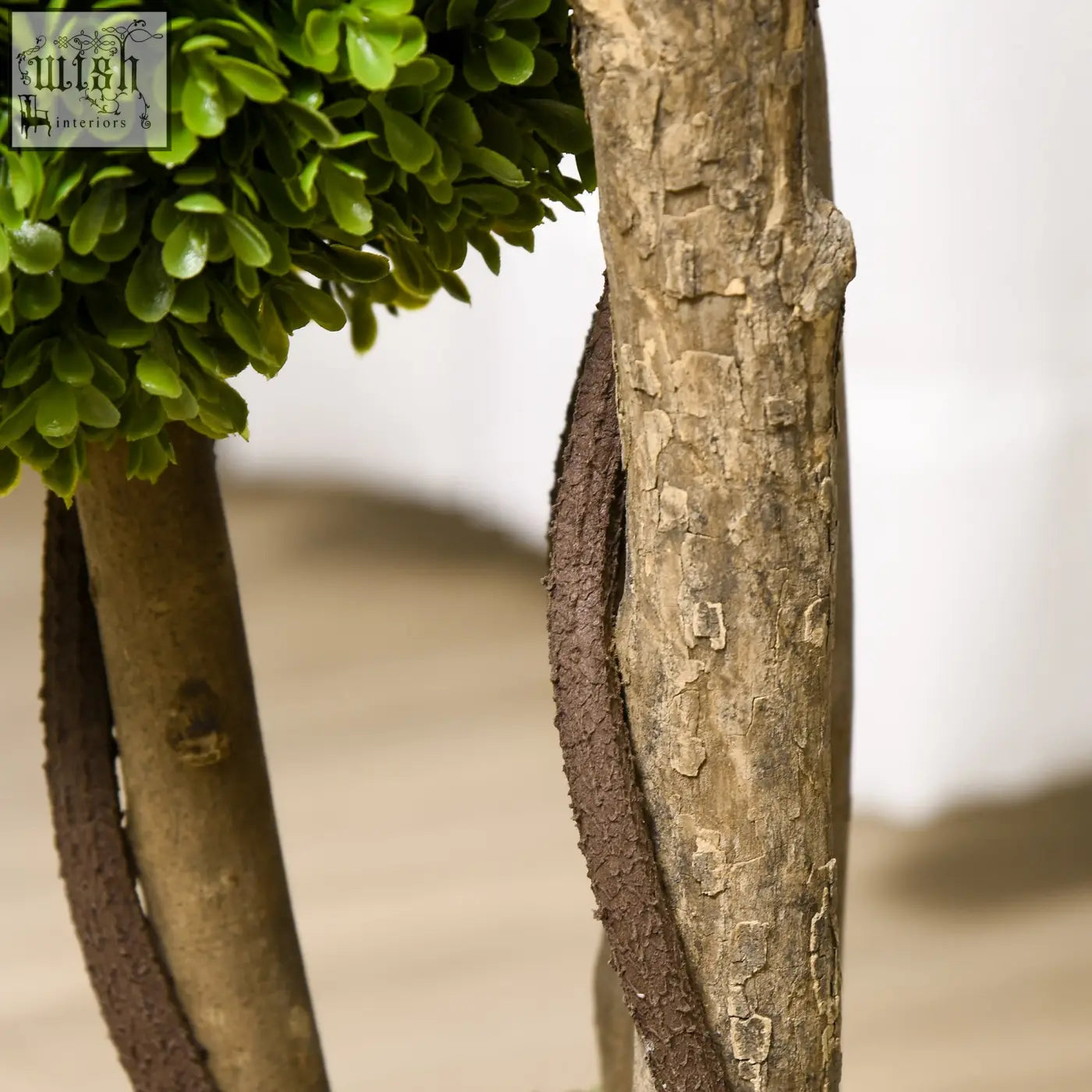 Homcom artificial boxwood faux topiary tree with dense green foliage and textured trunk for indoor outdoor decor