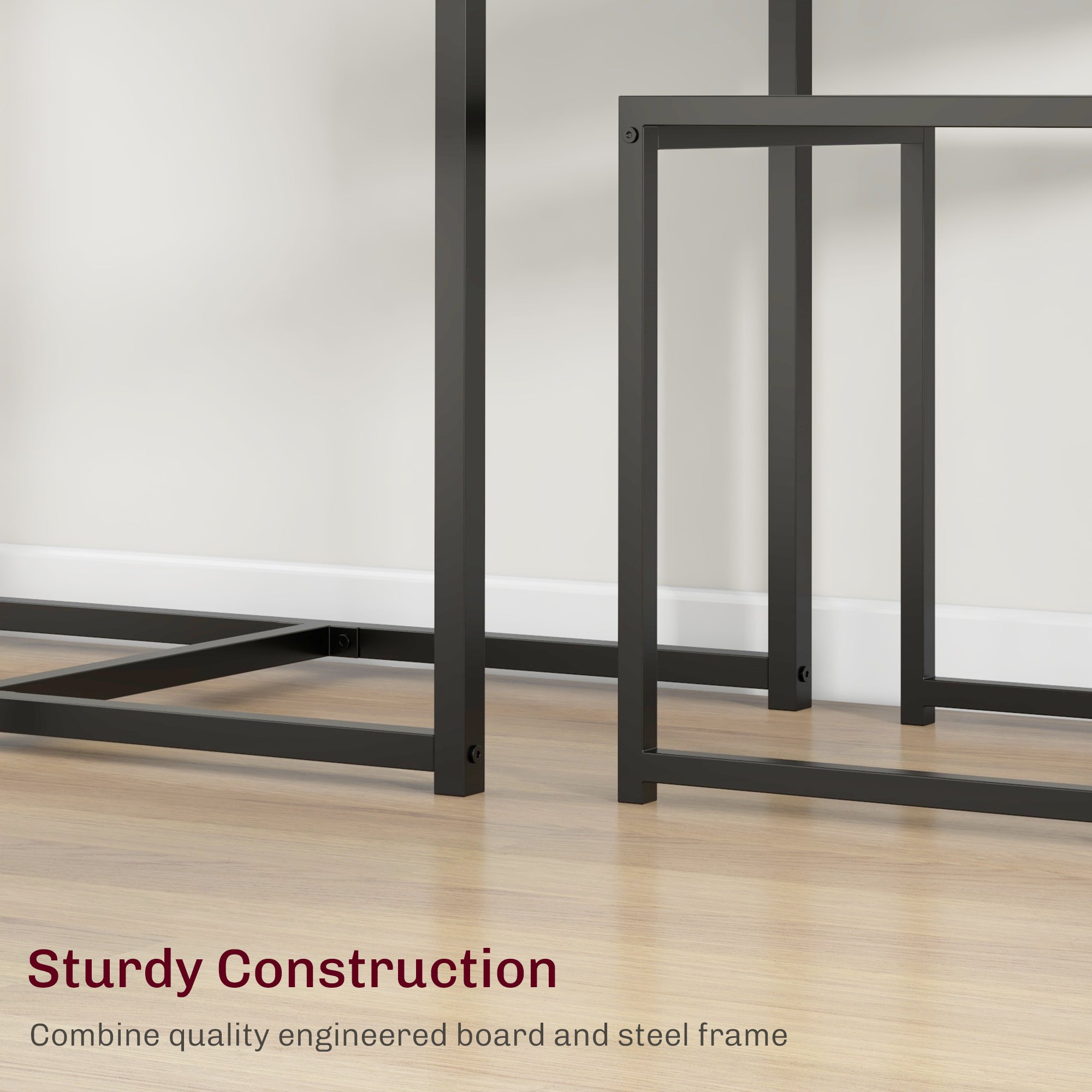 Black metal frame kitchen table with mdf panels and steel frame for compact kitchens from homcom dining set